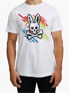 Psycho Bunny Florio Pima Cotton Graphic Tee Size 4 Small